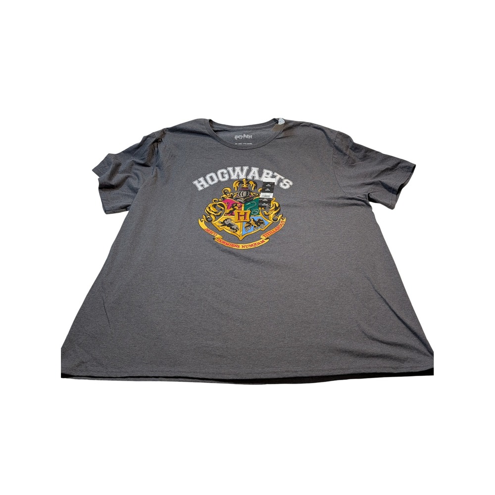 Harry Potter Mens Hogwarts Crest Graphic T-Shirt 3XL Grey